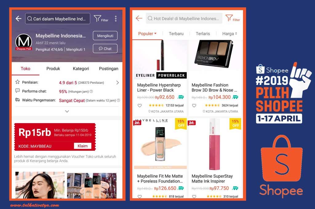 Maybelline Indonesia rekomendasi online shop