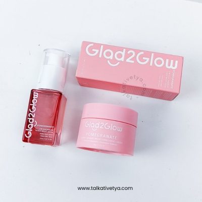 Review Glad2Glow Pomegranate Serum dan Moisturizer Pink untuk mencerahkan kulit wajah